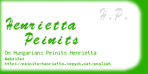 henrietta peinits business card